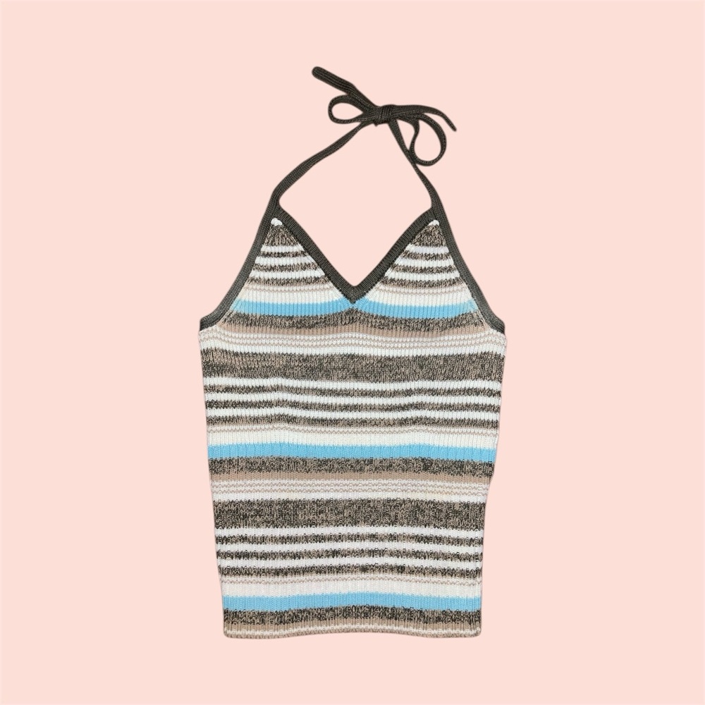 Striped Knit Halter Top